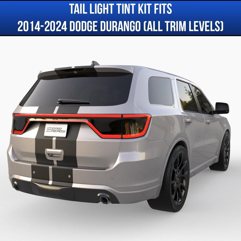 GRIDREADY Fits 2014-2024 Dodge Durango Tail Light Tint Kit. Dark black smoke vinyl taillight overlay accessories. - Image 3